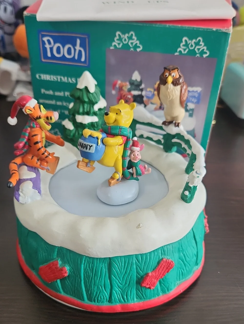 Christmas Pooh & Friends Music Box Winter Scene
